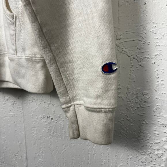 Champion Reverse Weave Hoodie Sweatshirt White Small Sportswear Streetwear - Picture 3 of 5